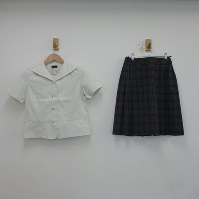 【中古】東京都 安田学園中学校 女子制服 3点（セーラー服・スカート）sf022756