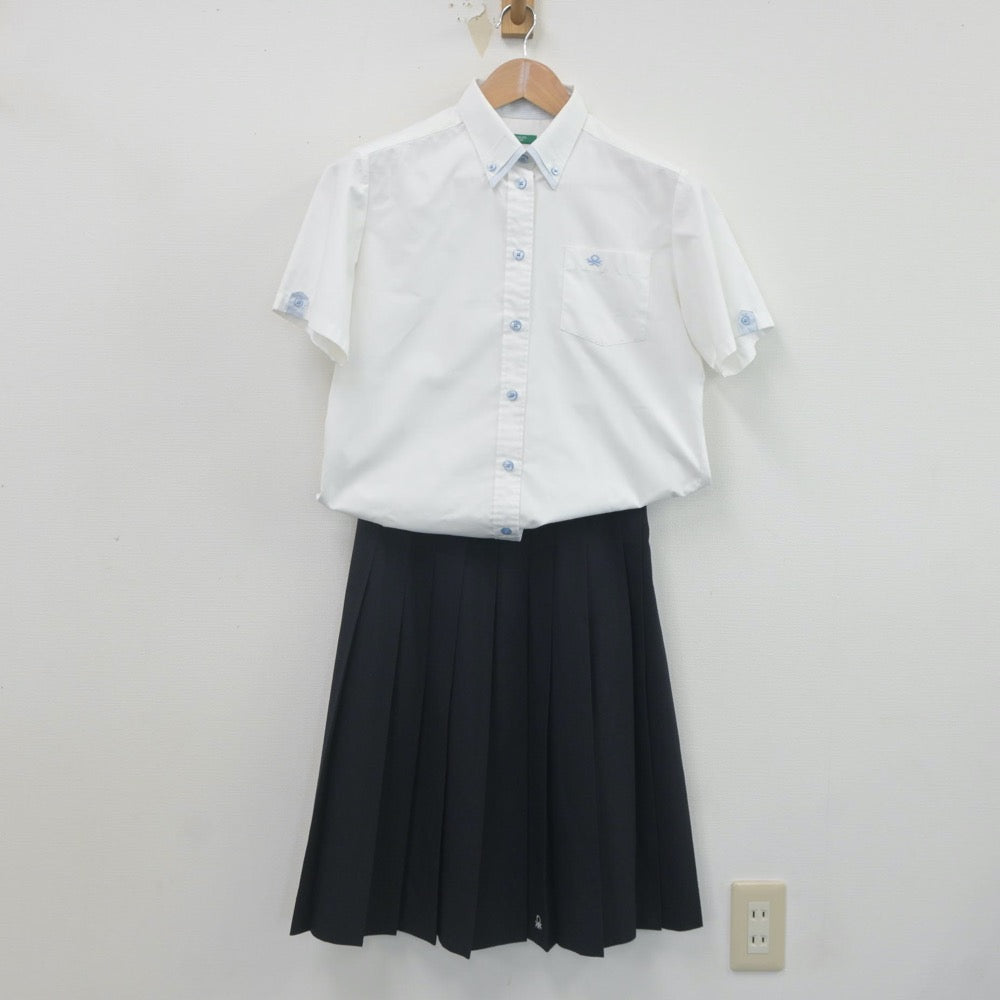 【中古】岡山県 岡山龍谷高等学校 女子制服 3点（シャツ・スカート）sf022765