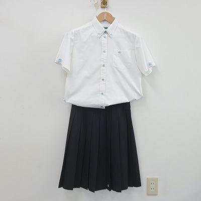 【中古】岡山県 岡山龍谷高等学校 女子制服 3点（シャツ・スカート）sf022765