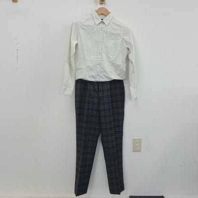 【中古】東京都 安田学園高等学校 女子制服 3点（シャツ・ニット・ズボン）sf022774