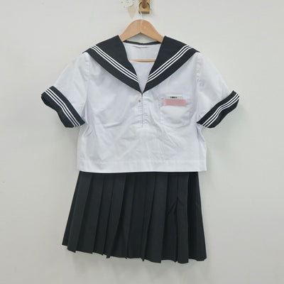 【中古】静岡県 中郷西中学校 女子制服 3点（セーラー服・セーラー服・スカート）sf022802