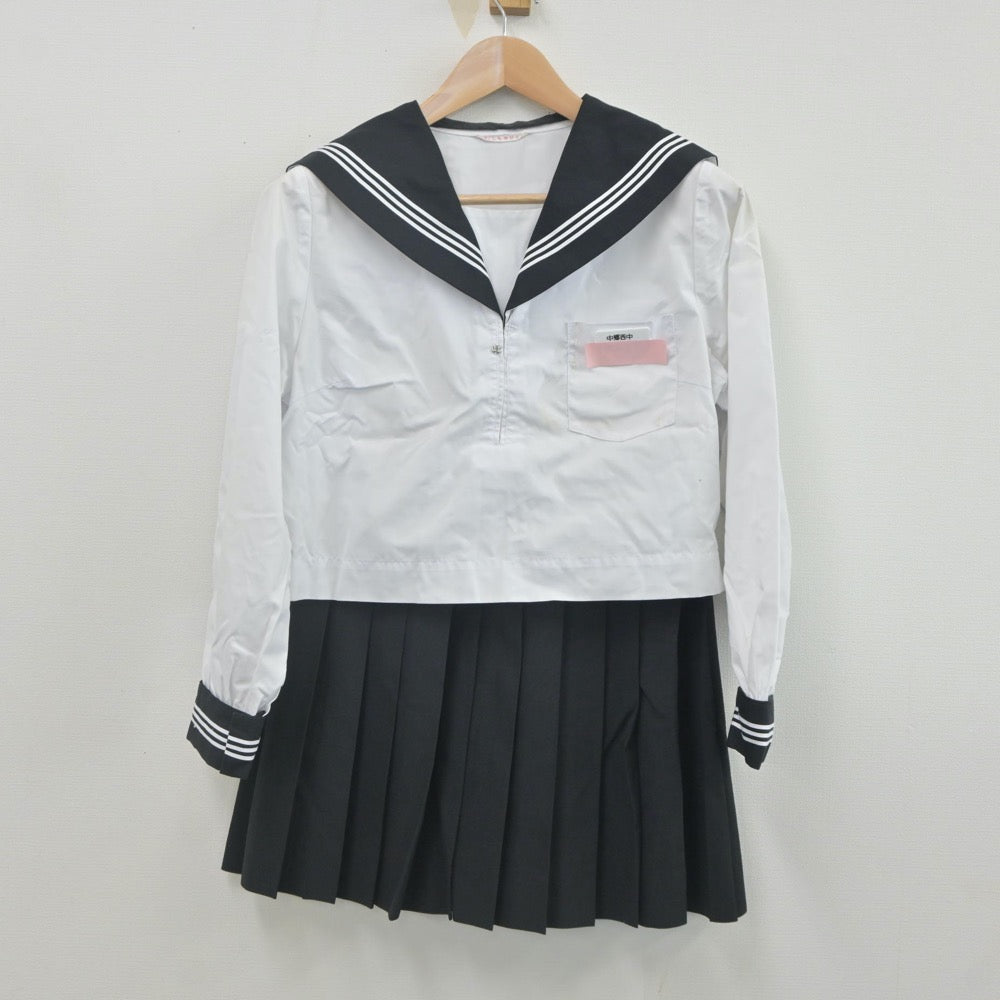 【中古】静岡県 中郷西中学校 女子制服 3点（セーラー服・セーラー服・スカート）sf022802