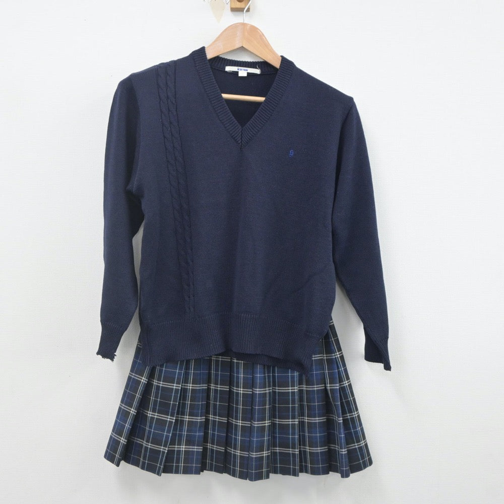 【中古】東京都 白梅学園高等学校 女子制服 4点（ブレザー・ニット・スカート）sf022804