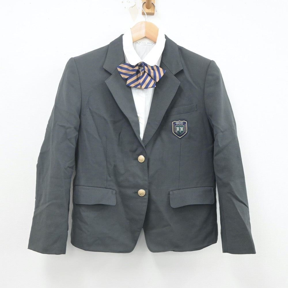 【中古】石川県 大聖寺高等学校 女子制服 5点（ブレザー・ニット・シャツ）sf022809