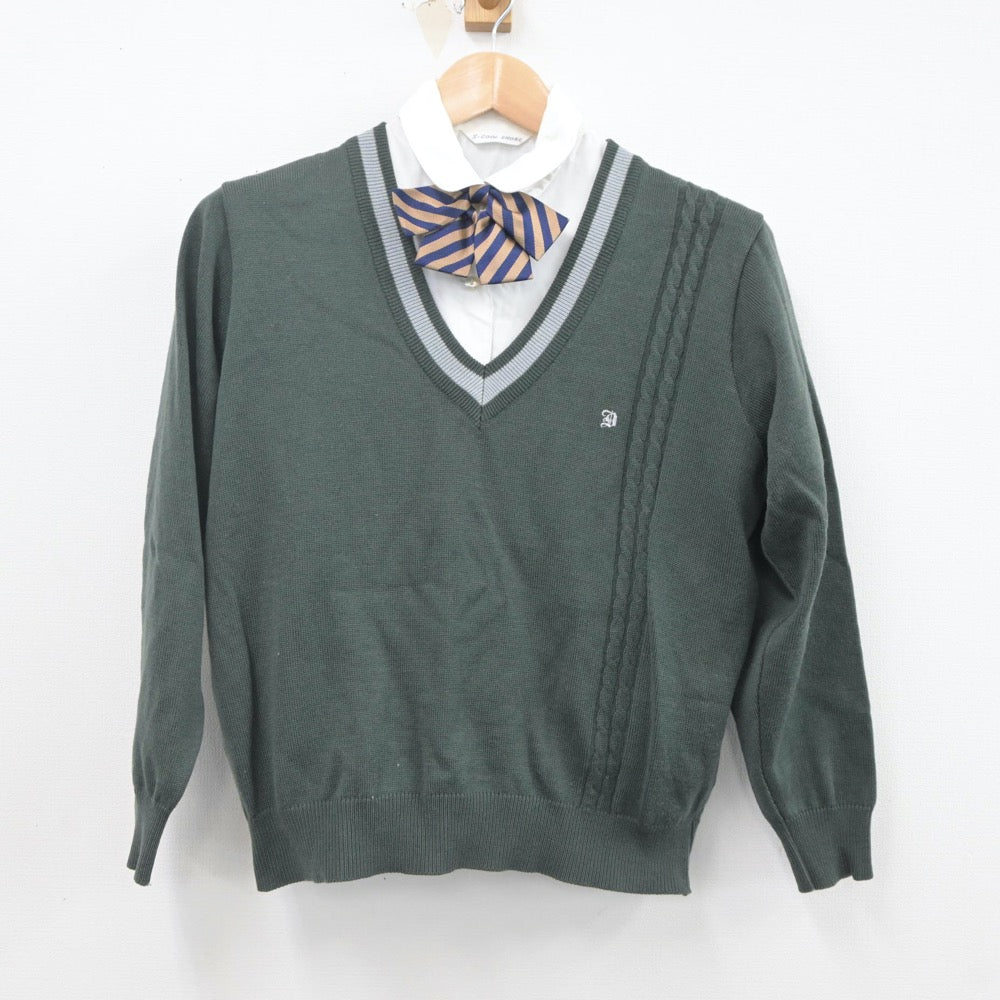 【中古】石川県 大聖寺高等学校 女子制服 5点（ブレザー・ニット・シャツ）sf022809