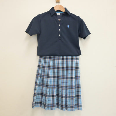 【中古】広島県 クラーク記念国際高等学校 女子制服 2点（シャツ・スカート）sf022834