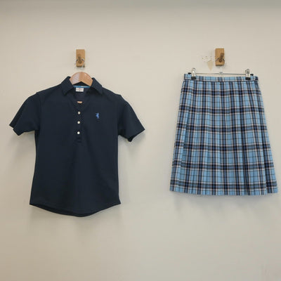 【中古】広島県 クラーク記念国際高等学校 女子制服 2点（シャツ・スカート）sf022834