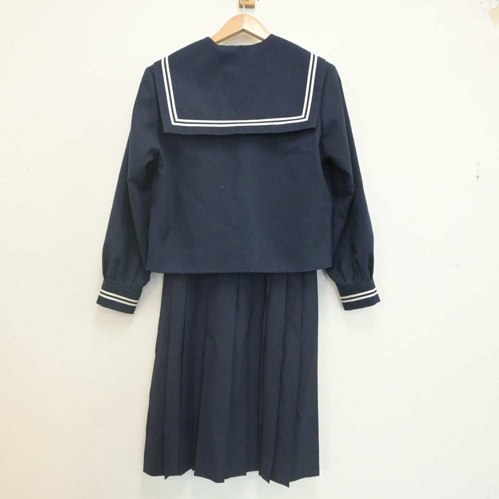 【中古】静岡県 和田中学校 女子制服 3点（セーラー服・スカート）sf022835