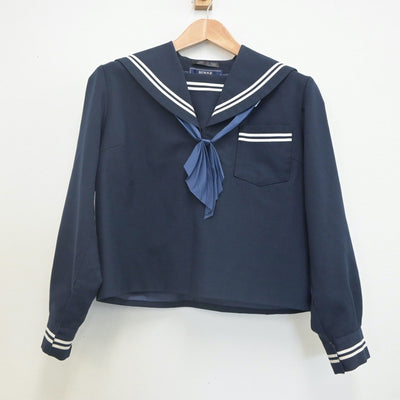 【中古】静岡県 和田中学校 女子制服 3点（セーラー服・スカート）sf022835