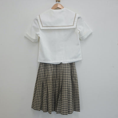 【中古】岡山県 津山商業高等学校 女子制服 2点（セーラー服・スカート）sf022846