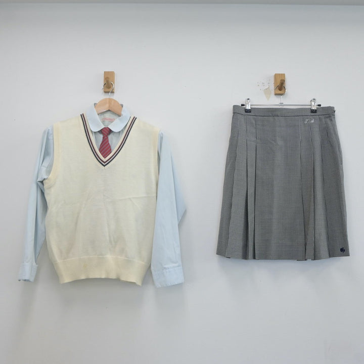 【中古制服】岐阜県 郡上高等学校 女子制服 4点（ニットベスト・シャツ・スカート）sf022849【リサイクル学生服】 | 中古制服通販パレイド