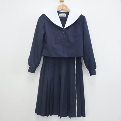 【中古】愛知県 汐路中学校 女子制服 2点（セーラー服・スカート）sf022859