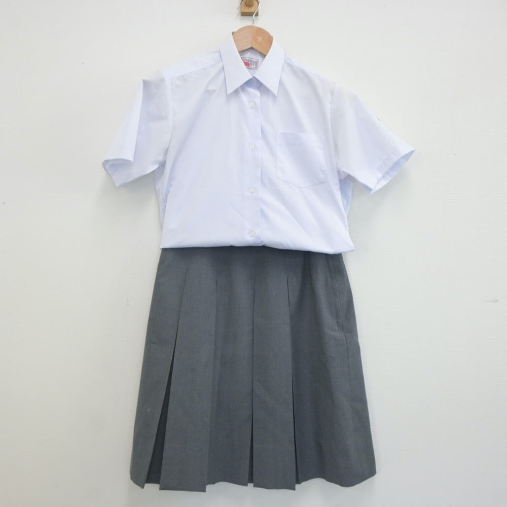 【中古】神奈川県 上溝高等学校 女子制服 2点（シャツ・スカート）sf022862