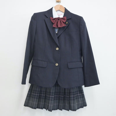 【中古】大阪府 箕面自由学園高等学校 女子制服 5点（ブレザー・ニット・シャツ・スカート）sf022864