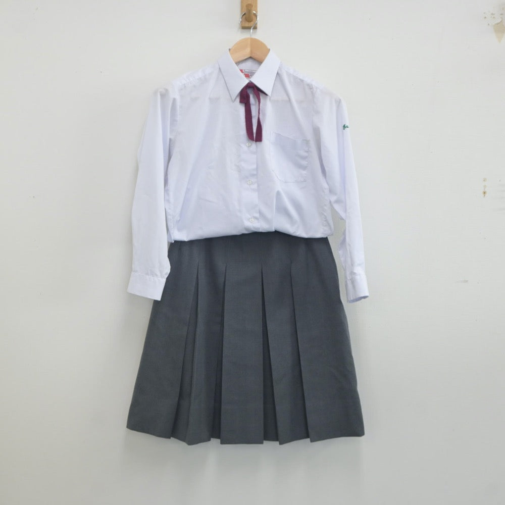 【中古】岡山県 津山商業高等学校 女子制服 5点（ブレザー・シャツ・スカート）sf022869