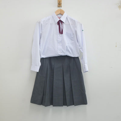 【中古】岡山県 津山商業高等学校 女子制服 5点（ブレザー・シャツ・スカート）sf022869