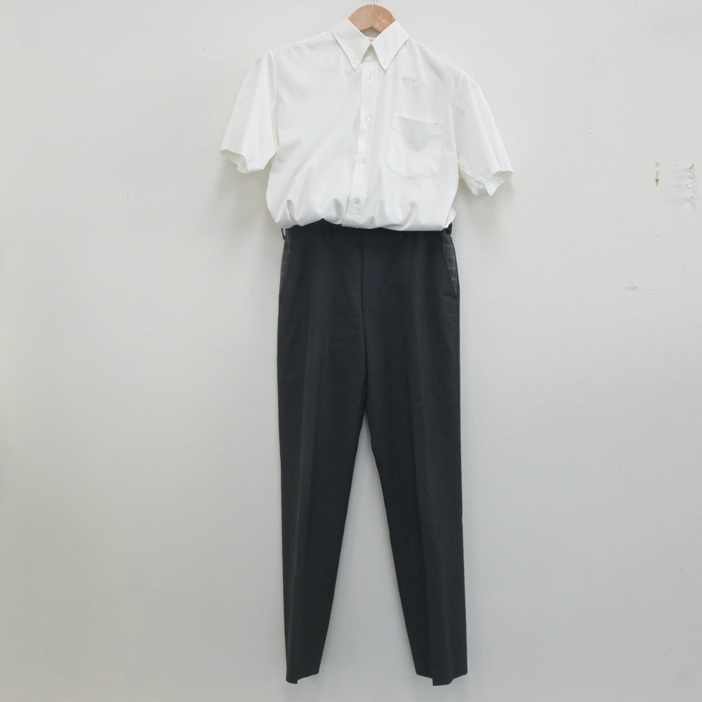 【中古】山梨県 甲斐清和高等学校 男子制服 4点（シャツ・シャツ・ニットベスト・ズボン）sf022880