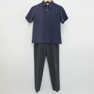 【中古】山梨県 甲斐清和高等学校 男子制服 4点（シャツ・シャツ・ニットベスト・ズボン）sf022880