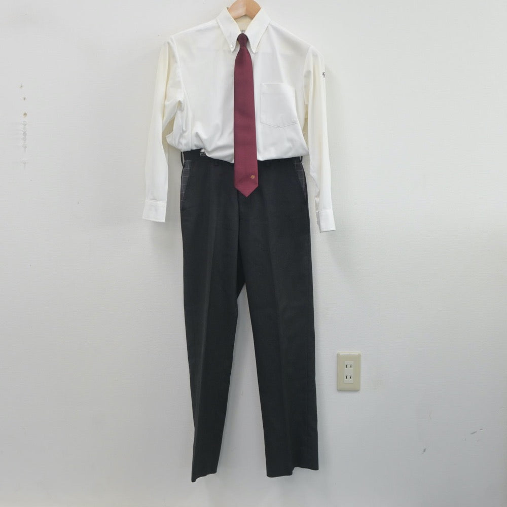 【中古】山梨県 甲斐清和高等学校 男子制服 4点（ブレザー・シャツ・ズボン）sf022881