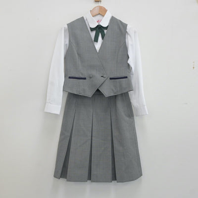 【中古】北海道 旭川忠和中学校 女子制服 6点（ブレザー・シャツ・ベスト・スカート）sf022889