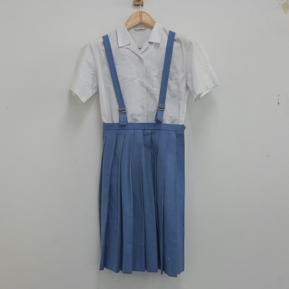 【中古】福岡県 筑後北中学校 女子制服 2点（シャツ・スカート）sf022891