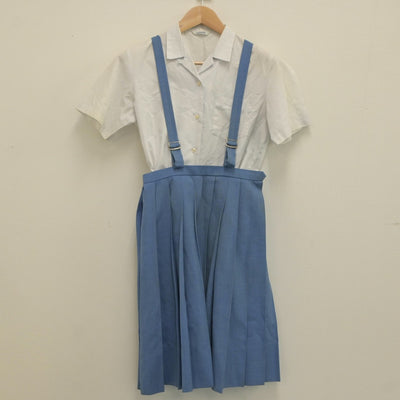 【中古】福岡県 筑後北中学校 女子制服 2点（シャツ・スカート）sf022892