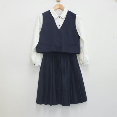 【中古】福岡県 八女高等学校 女子制服 3点（シャツ・ベスト・スカート）sf022896