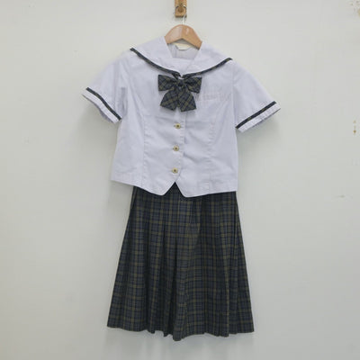 【中古】福岡県 八女学院高等学校 女子制服 4点（シャツ・スカート）sf022898