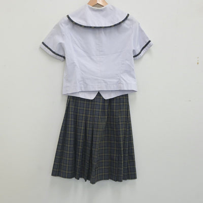 【中古】福岡県 八女学院高等学校 女子制服 4点（シャツ・スカート）sf022898