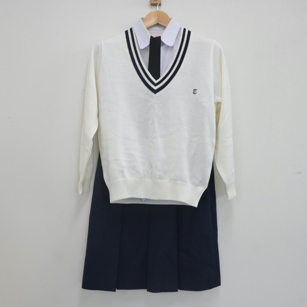 【中古】静岡県 浜松工業高等学校 女子制服 6点（ブレザー・シャツ・ニット・スカート）sf022902