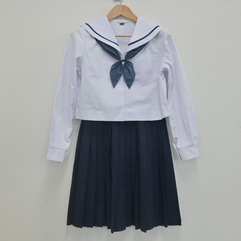 【中古】和歌山県 明和中学校 女子制服 4点（セーラー服・スカート）sf022908