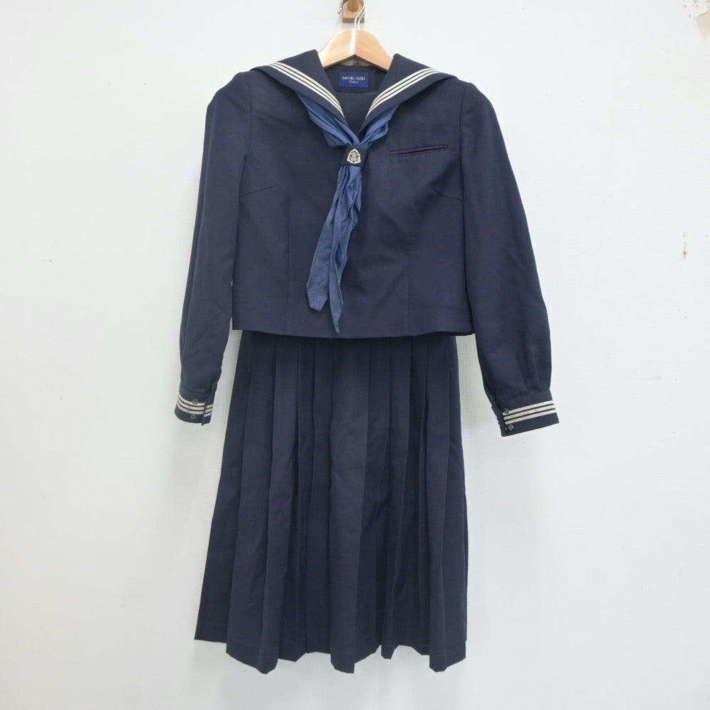 【中古】東京都 金町中学校 女子制服 3点（セーラー服・ジャンパースカート）sf022924