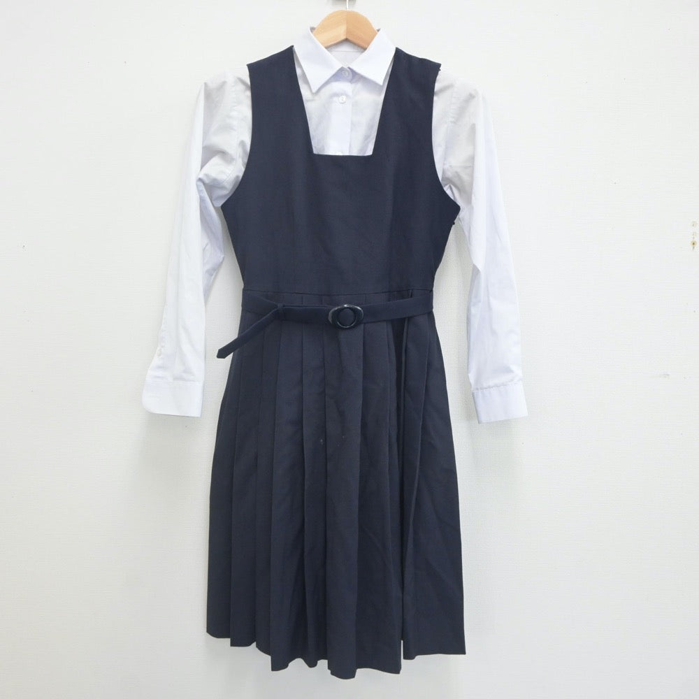 【中古】東京都 金町中学校 女子制服 3点（シャツ・ジャンパースカート）sf022925