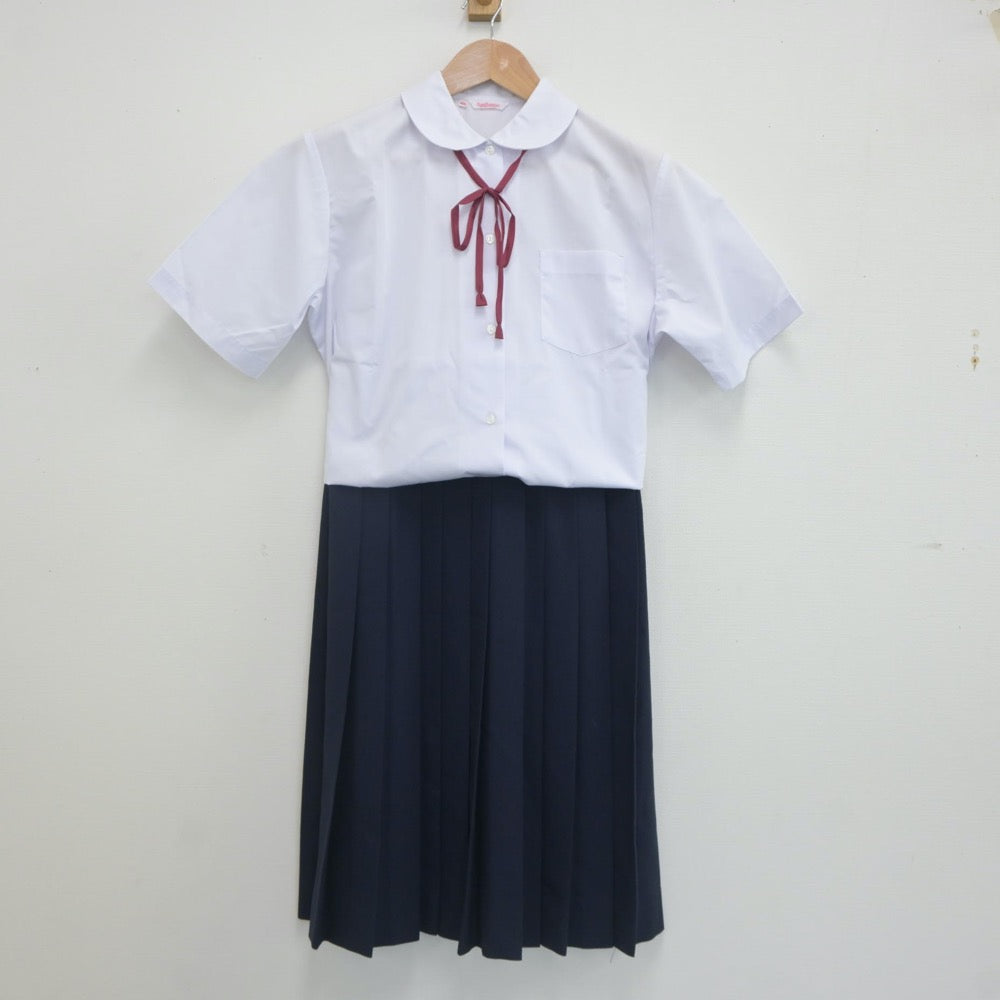 【中古】千葉県 有秋中学校 女子制服 6点（シャツ・シャツ・スカート）sf022931