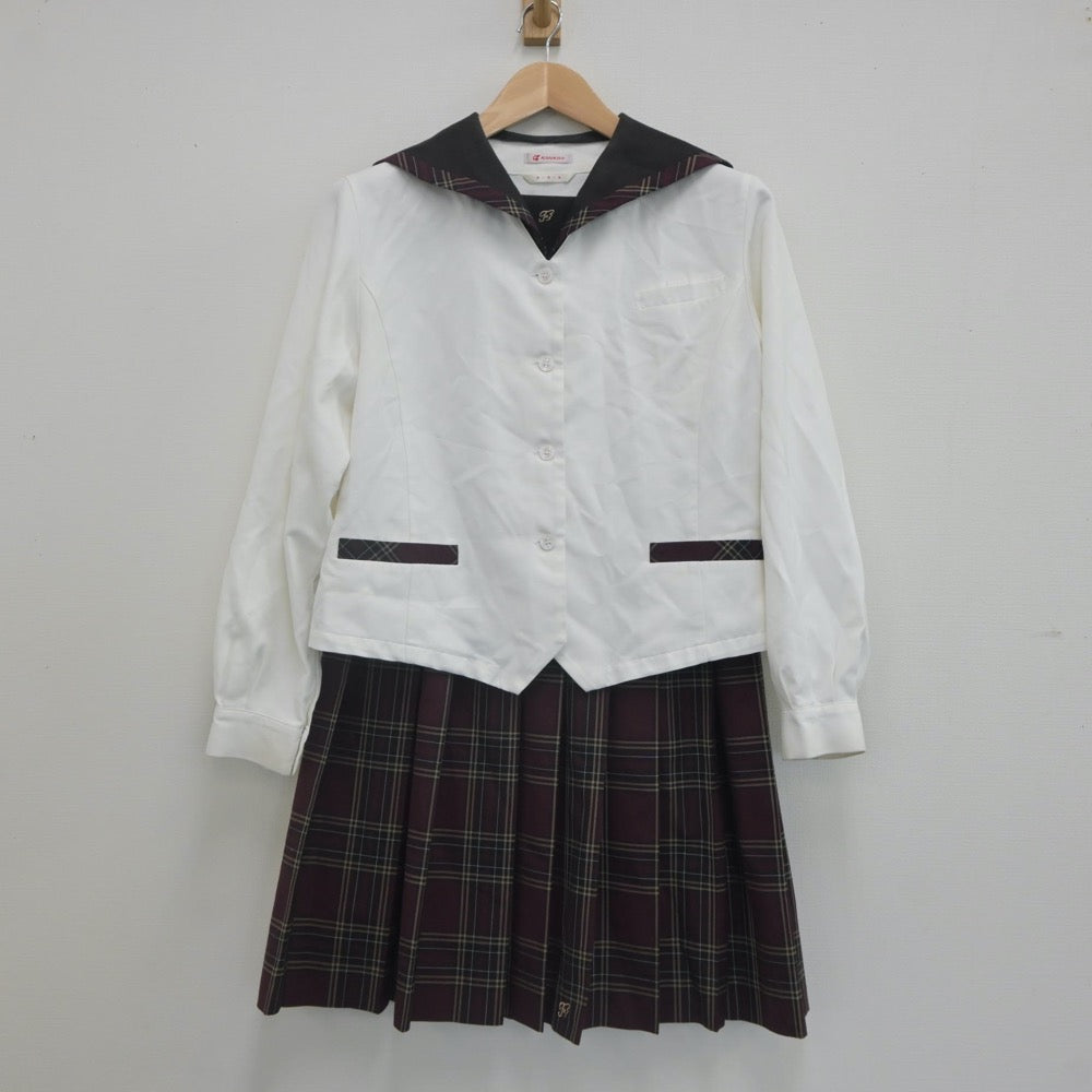 【中古】大阪府 文の里中学校 女子制服 4点（セーラー服・スカート）sf022936