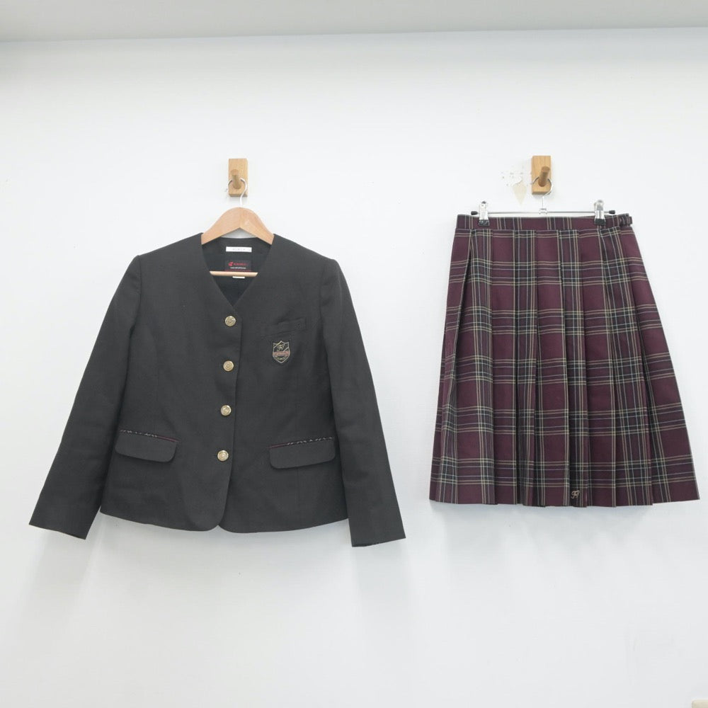 【中古】大阪府 文の里中学校 女子制服 3点（ブレザー・スカート）sf022937