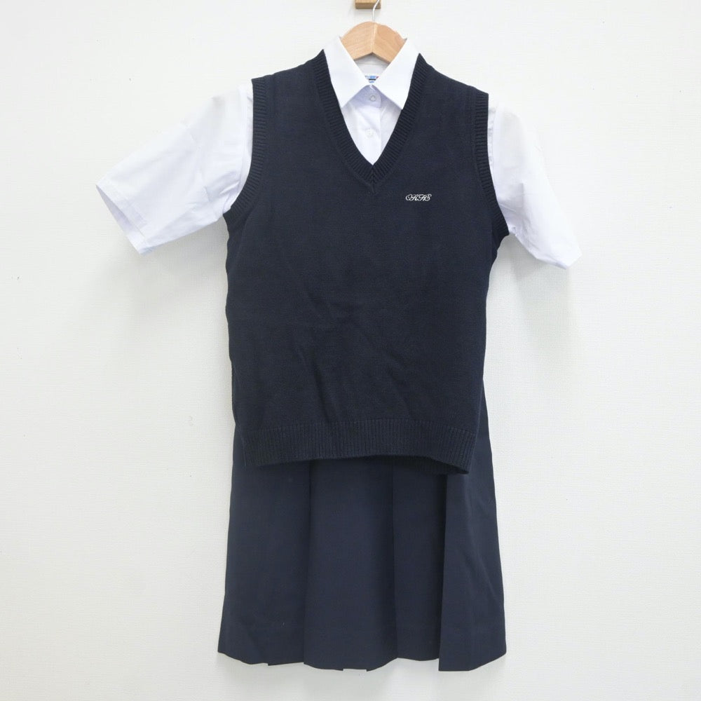 【中古】埼玉県 大宮北高等学校 女子制服 3点（シャツ・ニットベスト・スカート）sf022939