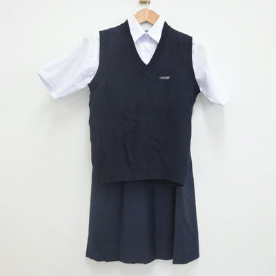 【中古】埼玉県 大宮北高等学校 女子制服 3点（シャツ・ニットベスト・スカート）sf022939