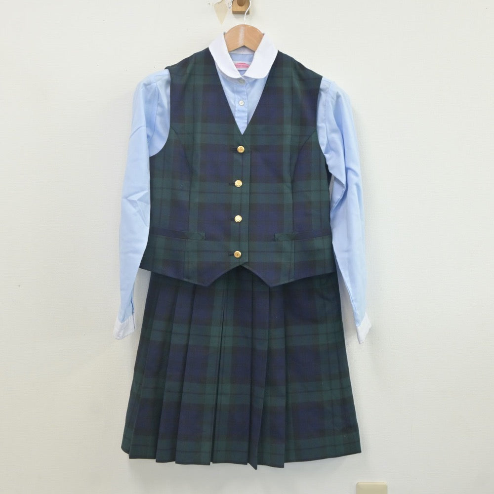 【中古】北海道 とわの森三愛高等学校 女子制服 4点（ブレザー・ベスト・シャツ・スカート）sf022945