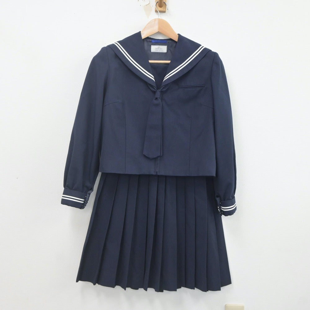 【中古】千葉県 稲毛中学校 女子制服 3点（セーラー服・スカート）sf022961