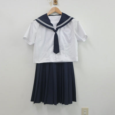 【中古】千葉県 稲毛中学校 女子制服 3点（セーラー服・スカート）sf022964