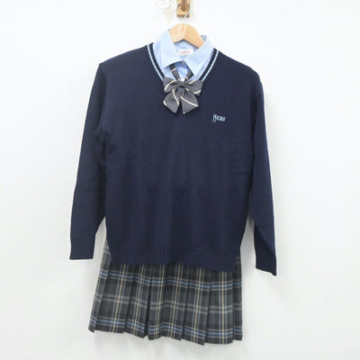 【中古】東京都 拓殖大学第一高等学校 女子制服 5点（ブレザー・ニット・シャツ・スカート）sf022973