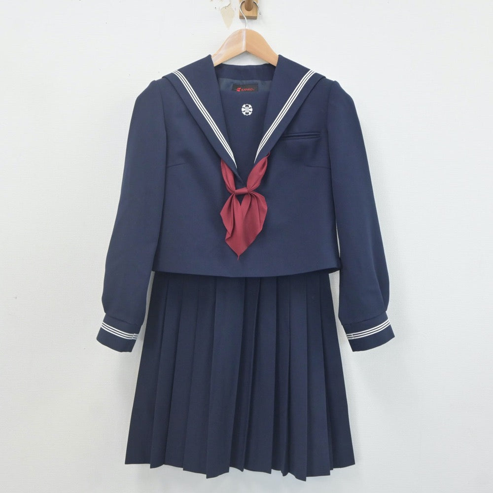 【中古】北海道 函館北中学校 女子制服 3点（セーラー服・スカート）sf023000