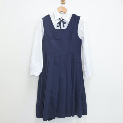 【中古】新潟県 新潟中央高等学校 女子制服 5点（ブレザー・シャツ・ジャンパースカート）sf023005