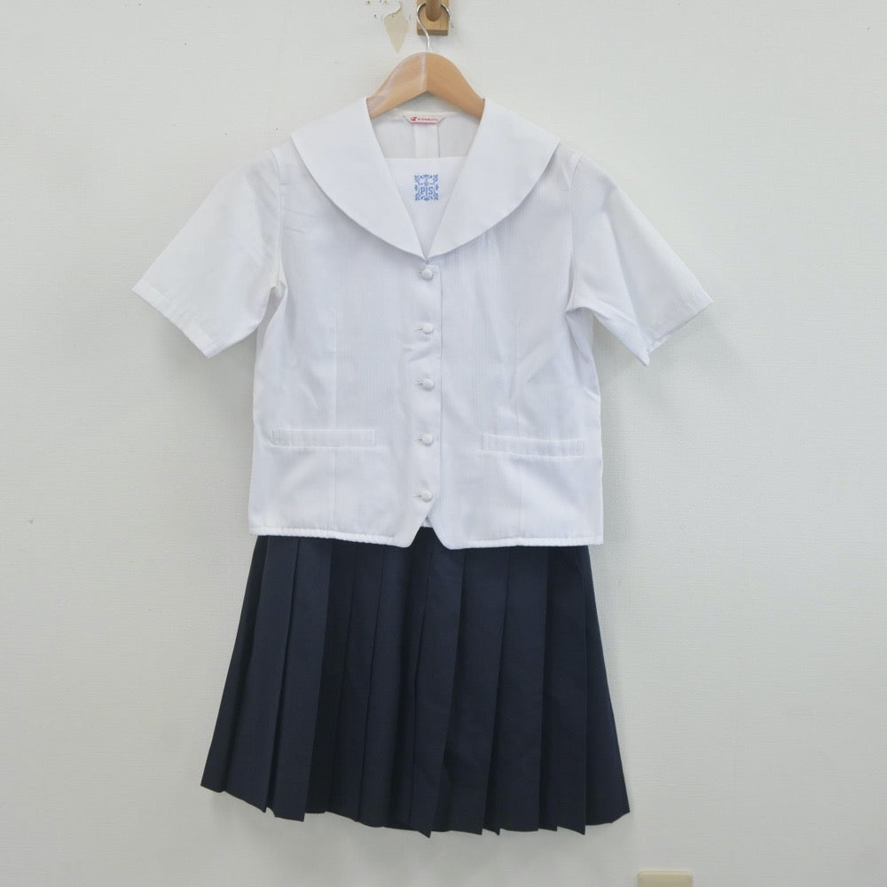 【中古】大阪府 プール学院高等学校 女子制服 3点（シャツ・スカート）sf023021