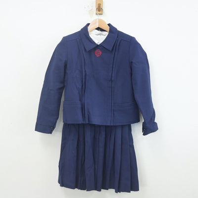 【中古】奈良県 育英西中学校 女子制服 4点（ブレザー・ニット・シャツ・スカート）sf023022