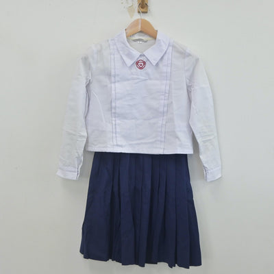 【中古】奈良県 育英西中学校 女子制服 4点（ブレザー・ニット・シャツ・スカート）sf023022