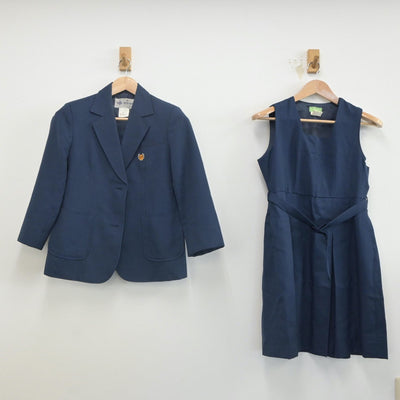 【中古】埼玉県 前川中学校 女子制服 3点（ブレザー・ジャンパースカート）sf023039