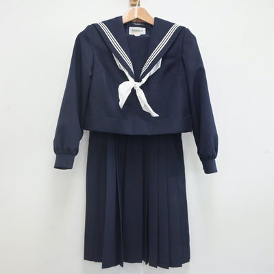 【中古】福岡県 尾倉中学校 女子制服 3点（セーラー服・ジャンパースカート）sf023056