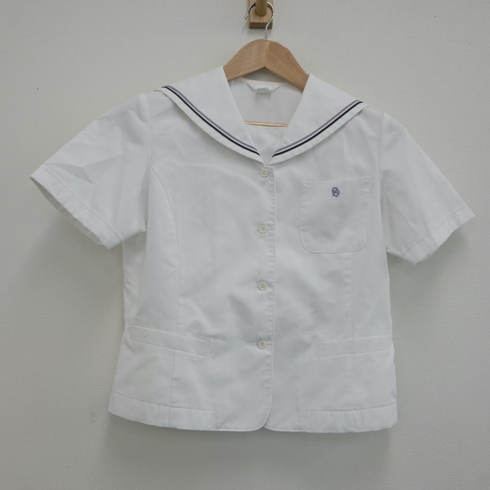 【中古】広島県 清水ヶ丘高等学校 女子制服 3点（ニットベスト・セーラー服・スカート）sf023064